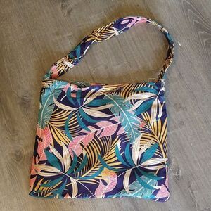 Beach Towel Tote Bag 2 in 1 Tropical Leaves Print
